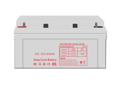 China CQC 12V 65AH Deep Cycle Battery , 12V Lead Acid Deep Cycle Battery for sale