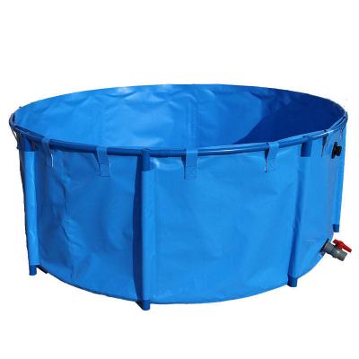 China Foldable Flexible Water Tank PVC Tarpaulin Fish Tank Large Aquaculture Fish Ponds With Bracket for sale