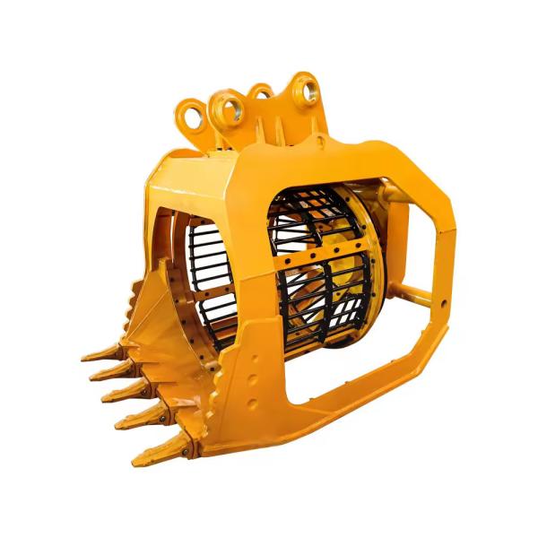 Quality Excavator Attachments Hydraulic Drum Screening Hopper Excavator Rotating for sale