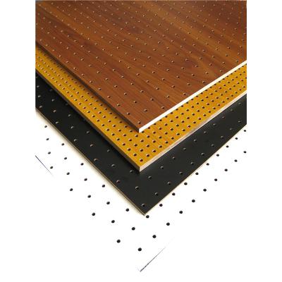 China MDF Perforated Wood Acoustic Panels Auditorium Sound Insulation Wooden Board for sale