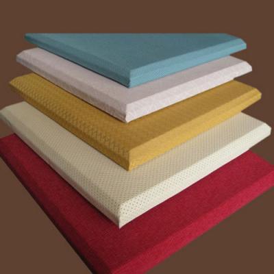 China Fireproof Material Acoustic Fabric Wall Covering Red / Yellow / White for sale