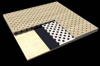 China Office Building Perforated Wood Acoustic Panels / Sound Absorption Board for sale