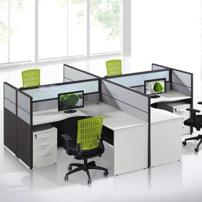 China Customized Call Center Office Furniture Partitions / 4 Person Workstation Desk for sale