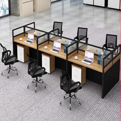 China Modern 6 Seat Cubicle Work Station Office Furniture Partitions Environmentally - Friendly for sale