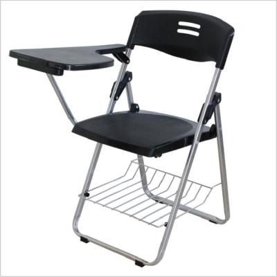 China School Student Folding Training Chair With Writing Conference Pad Table Plastic Book Basket for sale