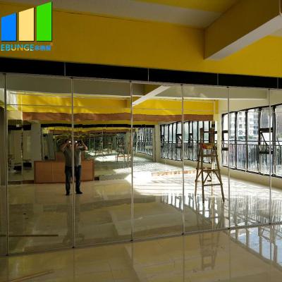 China Flexible Mirror Movable Partition Walls Folding Sliding Partition With Mirror For Art Gallery for sale