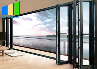 China Aluminum Double Glass Soundproof Folding Door Exterior Accordion Door for sale