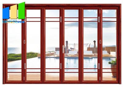 Chine Porte Bifold se pliante rouge de pile en verre de patio extérieur avec le cadre en aluminium à vendre
