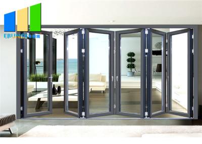 China Aluminum Bi Folding Accordion Door With Double Glass For Balcony for sale