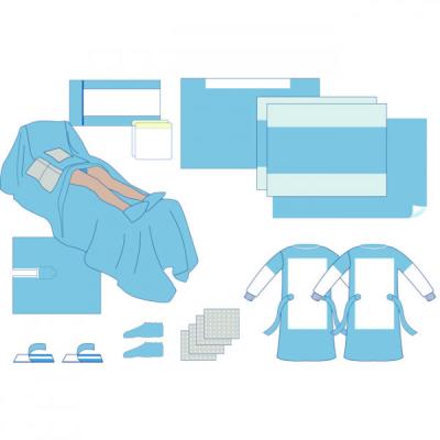 China Disposable Sterile By-Pass Pack Non Woven Fabric Sterile Reinforced Ult. Stitch Surgical Gown Set for sale
