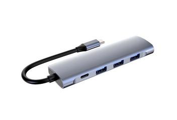 China Multiple Superspeed 5 In 1 PD Port USB C HUB Adapter ABS Aluminum Alloy for sale
