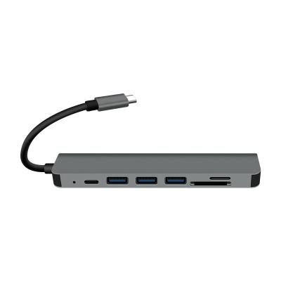 China MacBook 7 en 1 estación de acoplamiento de carga del Usb C de HDMI SD TF en venta
