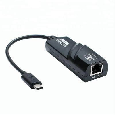 China Notebook RJ45 Ethernet ABS USB 3.1 Type C Lan Adapter for sale