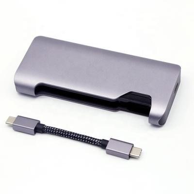 China 7 In 1 PD Charging Hidden Cable USB C Docking Station for sale