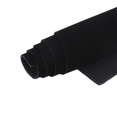 中国 Waterproof Soft Breathable Nubuck Weft Fabric Faux Leatherette Black Executive Leather Fabric For Shoes 販売のため