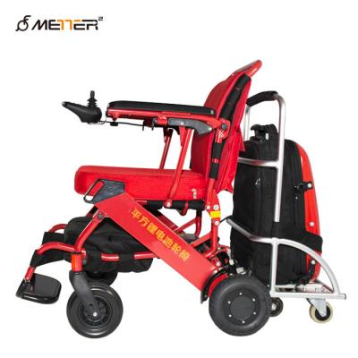 China Aluminum Alloy Red 18 KG Classic Foldable Electric Wheelchair for sale