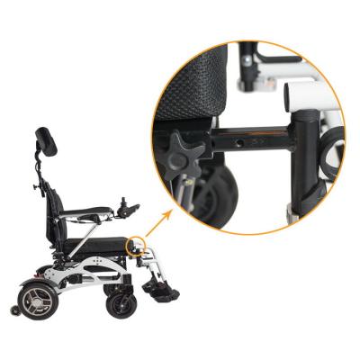 China Alu Alloy Collapsible Electric Wheelchair Brushless Motor Lithium Battery Powered With Lamp for sale