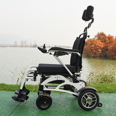 China Lightweight Brush Motor Foldable Electric Wheelchair With Rigid PU Tyre for sale