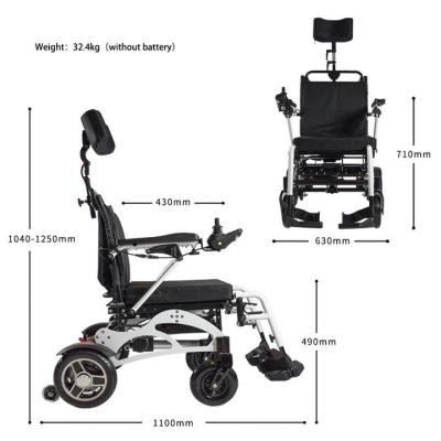 China Cadeira de rodas sem escova do poder do motor da bateria de lítio com liga de alumínio à venda
