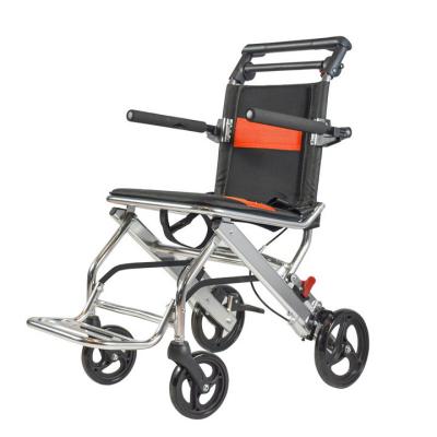 China Cadeira de rodas de transporte leve de alumínio dobrável manual à venda
