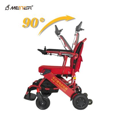 China Airport Red 18KG Lightweight Folding Power Wheelchair for sale