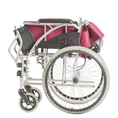 China Aluminum Alloy Lightweight Folding Manual Wheelchair for sale