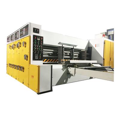 China Touch Screen 5 Colors Corrugated Carton Box Machine Flexo Printing Slotting Die Cutting for sale