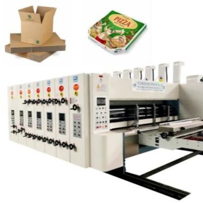 China PLC Pizza Box Flexo Printing Slotting Machine 240mm Slot Depth for sale