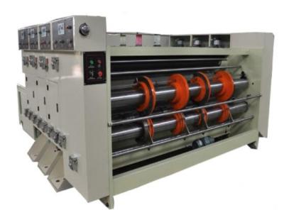 China Máquina de impressão pneumática de Flexo de 4 cores da alimentação da corrente com Slotter e cortador de dado à venda