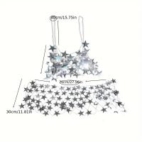 Quality 1 set of Women European And American Creative star corset top chian and skirt body chain dress for sale