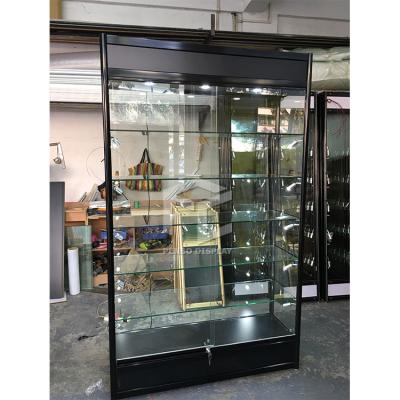 China Lockable 8mm Tempered Glass Display Showcase Cabinet 120cm Long for sale