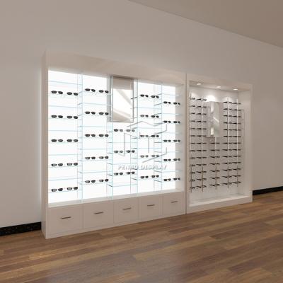 中国 8mmの気性の店の単量体の設計のためのガラス小売りの光学店の陳列ケース 販売のため