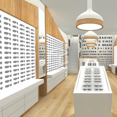 China los muebles ópticos de la tienda de los gabinetes de exhibición de la tienda del MDF de 8m m chapearon en venta