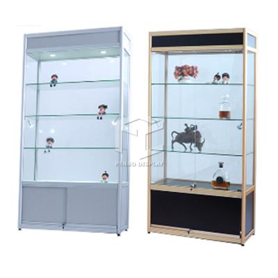 China 2000mm High Lockable Clear Glass Display Showcase Cabinet 20KG Per Shelves for sale