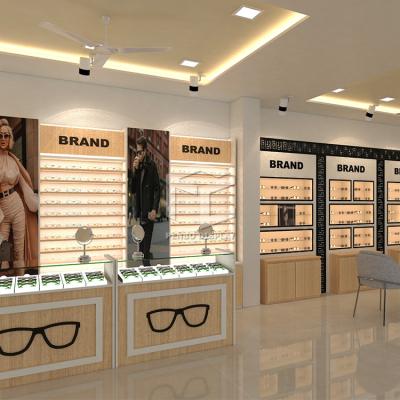 China Melamine Board Optical Shop Display Cabinets Eyeglasses Display Case for sale