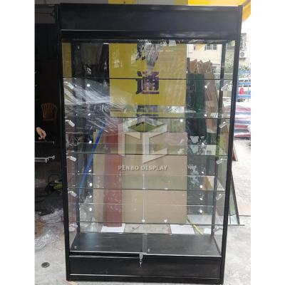 China Monomer Design Wall Mounted Glass Display Showcase 8mm Tempered Glass for sale