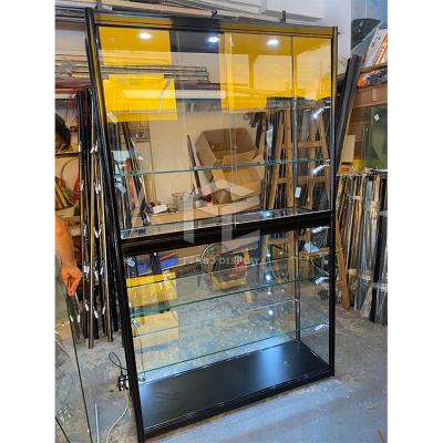 China EPE Cotton Shop Furniture Glass Display Showcase Cabinet 2m High for sale