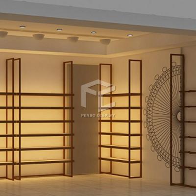 China MDF Shoe Rack Display Showroom Interior Design Customized Color for sale