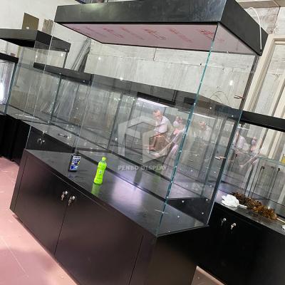 China EPE Foam Packaging Museum Display Cabinet 10mm Thick Tempered Glass for sale