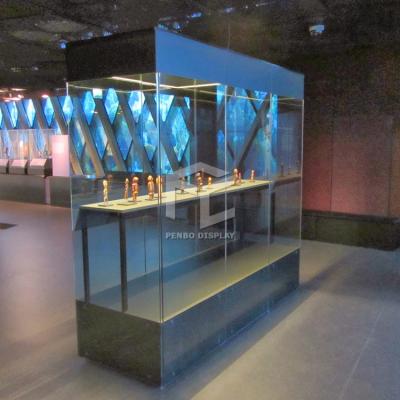 China T4 LED Wooden Exhibition Show Case Monomer Design Museum Display Cabinets for sale