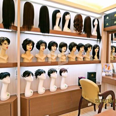 China 9mm Thick MDF Wig Store Display ODM With LED lighting for sale