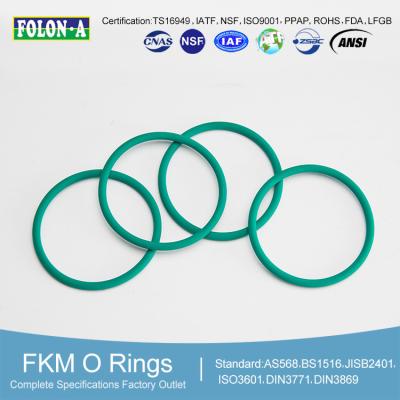 China AS568 BS1516 Black Green Brown FKM O Rings - Good Abrasion UV Oil Chemical Resistance -40C°~280.C for sale