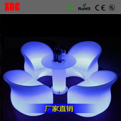 China Hot Selling Quincunx Dinner Chair Patio plastic Back Rest Chiar LED Plastic Chair for sale