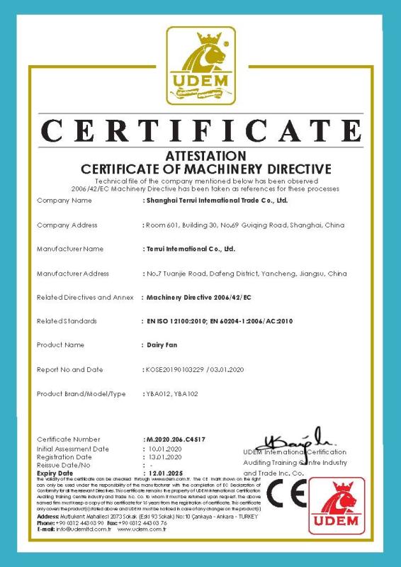 CE certificate - Shanghai Terrui International Trade Co., Ltd.