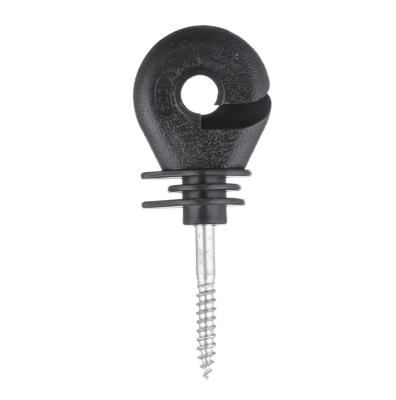 China Black Electric Fence Post Insulators Ring Screw-In Wood Post Insulators for sale