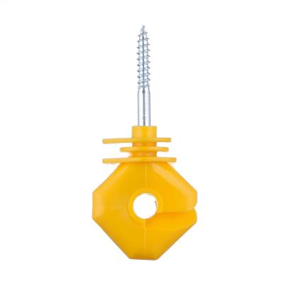 China Diamond Ring Insulator-Yellow Electric Fence Insulators Screw-In Ring Insulator for sale