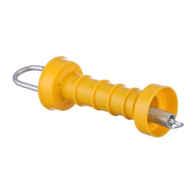 China Insulated Fence Handle Electric Fence Gate Handle Yellow Color with Plastic Handle and Galvanized Hook for sale