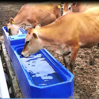 China Blue Color LLDPE Livestock Water Tank Length 4m Animal Water Trough for sale