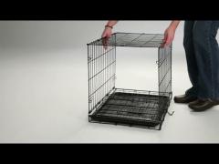 Foldable Metal Wire Dog Crate with Tray Single or Double Door Styles