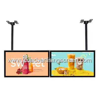 China 43 Inch LCD Advertising Screen Window High Brightness Dual Screen Ceiling Installation for sale
